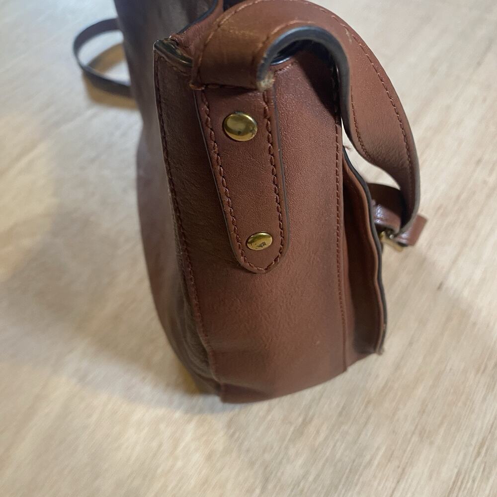 FRYE Olivia Large Leather Crossbody Shoulder Bag in Cognac-Originally $378 - Picture 9 of 14